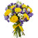 bouquet of yellow roses and irises. Moscow