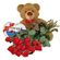 red roses with teddy and chocolates. Moscow
